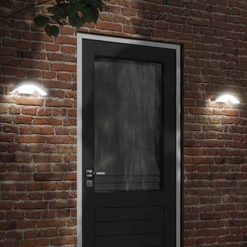 vidaXL Buitenwandlampen 2 st LED gegoten aluminium wit, Verzenden, Nieuw