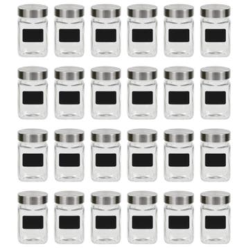 vidaXL Opbergpotten met stickers 24 st 300 ml, Huis en Inrichting, Keuken | Keukenbenodigdheden, Verzenden, Nieuw