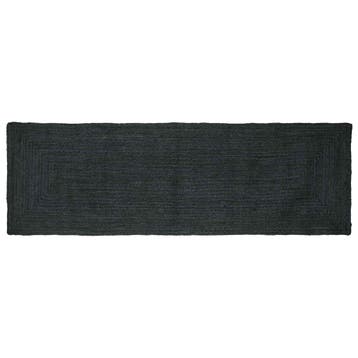 vidaXL Gebied Tapijt Donkergrijs 80 x 300 cm Jute, Verzenden, Nieuw