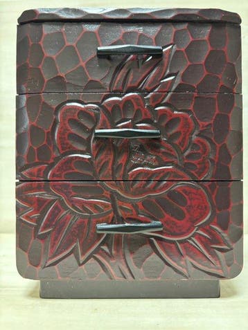Traditional Japanese Kamakura-bori YC220 - Ladekast - Hout -
