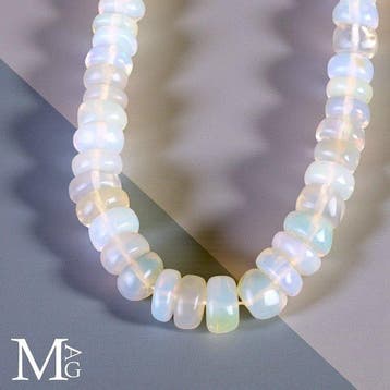 Ethiopische Welo-opaal ketting - 925 zilver sluiting -