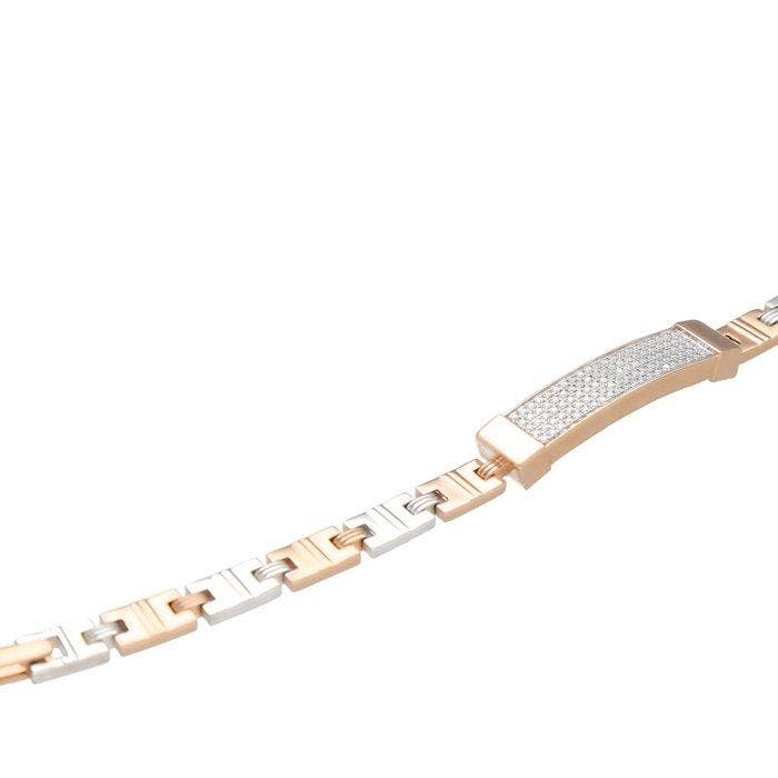Bracelet de tennis - 14 carats Or rose, Or blanc - 0.88ct., Handtassen en Accessoires, Antieke sieraden