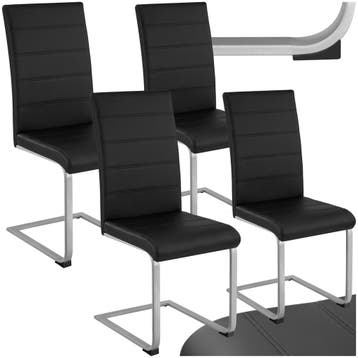 Sledestoelen, kunstleer - zwart, Set van 4, Huis en Inrichting, Verzenden, Nieuw