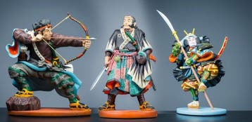 sculptuur, Drie Samurai strijders - 190 mm - Polystone
