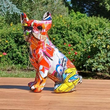 sculptuur, Bouledogue Pop Art - 19 cm - Hars