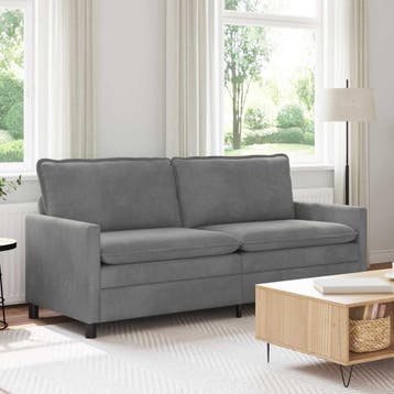 vidaXL bank / zetel Donkergrijs 196 x 81 x 87,5 cm Fluweel, Huis en Inrichting, Verzenden, Nieuw