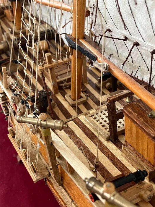 Maritieme objecten - Schoener 1:35 - Hout, Katoen-, Antiquités & Art, Curiosités & Brocante