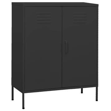 vidaXL Opbergkast 80x35x101,5 cm staal antracietkleurig, Verzenden