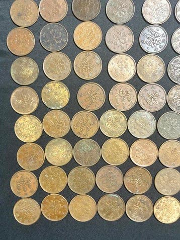 Japan. meiji. 1 Sen Lot 100 Coins Mixed Dates Meiji Taisho