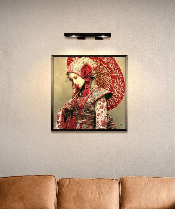 NYX - Sous l’Ombrelle Rouge – La Sérénité d’une Geisha, Antiek en Kunst, Kunst | Designobjecten