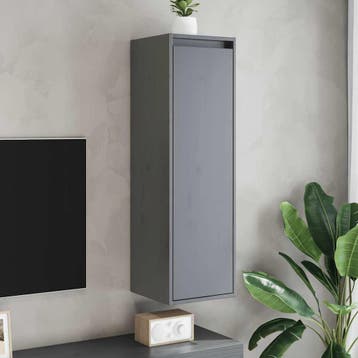 vidaXL Wandkasten 2 st 30x30x100 cm massief grenenhout grijs, Verzenden, Nieuw