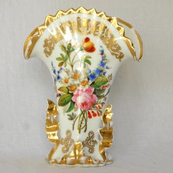 Porcelaine de Paris - Vase balustre - Porcelaine dorée, Antiquités & Art