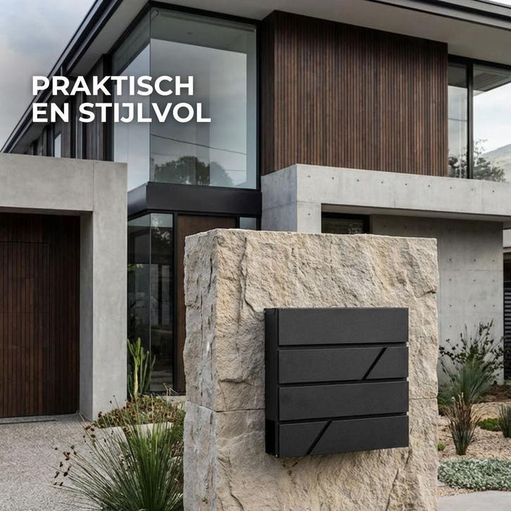 ParcelXL Brievenbus - Wandbrievenbus - Zwart, Tuin en Terras, Brievenbussen, Staande brievenbus, Nieuw, Staal, Verzenden