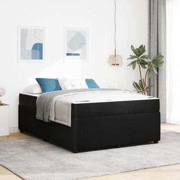 vidaXL Bedframe Zwart 140 x 200 cm Stof, Verzenden, Nieuw