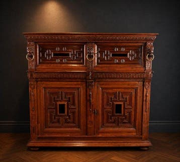 Kast - eiken, ebben en palissander, Antiek en Kunst