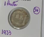 Spanje. II República Española. 1 Peseta 1933*34 (Zonder, Postzegels en Munten