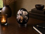 Œuf d’autruche décoré avec socle Support de corps entier, Verzamelen, Dierenverzamelingen, Nieuw