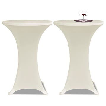 vidaXL Statafelhoes Stretch Ø80cm Crème (2 stuks), Verzenden, Nieuw