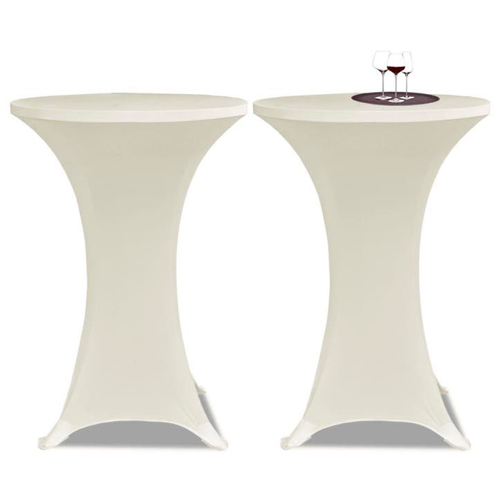 vidaXL Statafelhoes Stretch Ø80cm Crème (2 stuks), Tuin en Terras, Tuinmeubel-accessoires, Nieuw, Verzenden