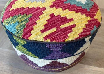 Poef - Poef Kelim ( unused ) - handmade - Wol en hout, Nieuw