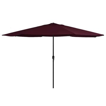 vidaXL Parasol met metalen paal 390 cm bordeauxrood, Verzenden, Nieuw