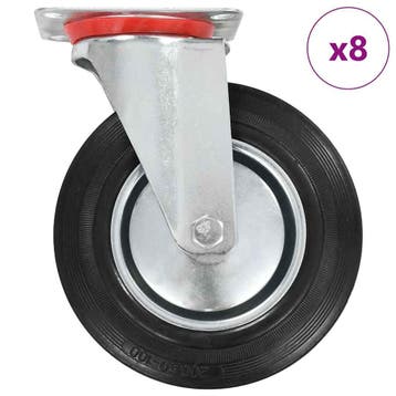 vidaXL 8 st Zwenkwielen 200 mm, Verzenden, Nieuw