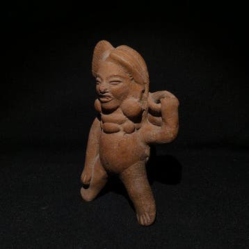 Veracruz, Mexico, Terracotta Figuur. 13 cm hoog. Spaanse