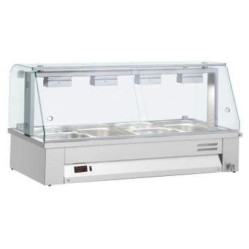 Bain-Marie | Elektrisch | Met Vitrine | Aftapkraan | 2x 1/1, Verzenden
