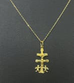 Zilveren ketting 925 met Caravaca-kruis van 925 zilver. -