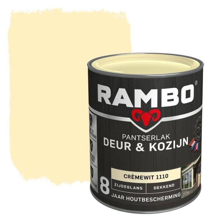 Rambo Pantserlak Deur en Kozijn Crèmewit 2.25L, Doe-het-zelf en Bouw, Verf, Beits en Lak, Nieuw, Verzenden