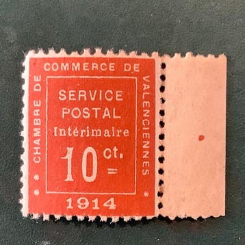 France 1915 - Chambre de commerce de Valenciennes avec marge, Gestempeld