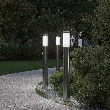 vidaXL Bolderverlichting met sensor 3 stuks 80 cm RVS IP44, Verzenden