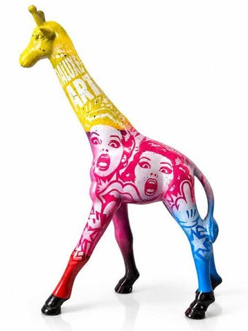 Daluxe Art - 1999 • XL Pop Art Giraffe – 65 cm, Antiek en Kunst