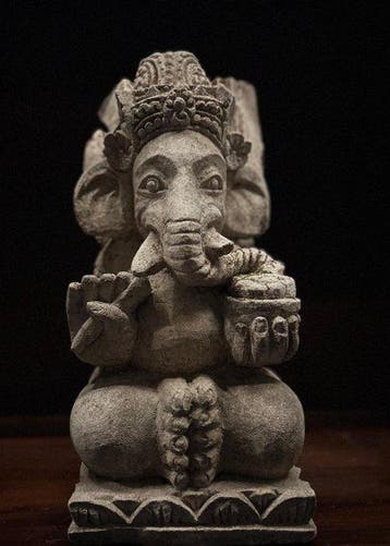 Statua di Ganesh in Pietra antica – Bali – H 42cm - Beeld -, Antiquités & Art