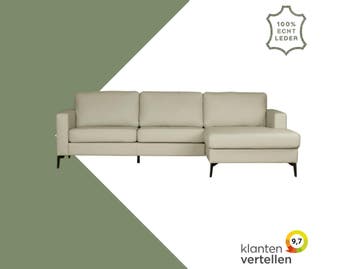Leren hoekbank Match - 2.5-zits arm links + Longchair arm, Ophalen of Verzenden