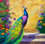 Antonio M. 100 x 100 cm - Majestuosidad en el Jardín: El