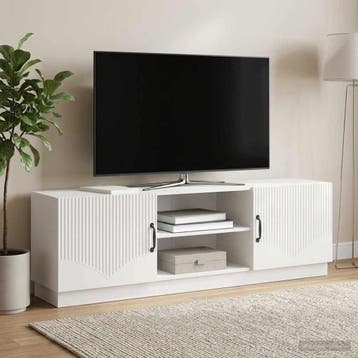 vidaXL TV Kast Hoogglans Wit 150 x 31 x 47 cm Bewerkt hout, Verzenden, Nieuw