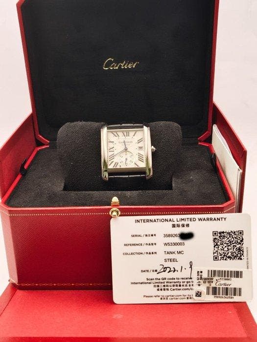 Cartier - Tank MC - W5330003 - Tank XL - FULL SET - Heren -, Handtassen en Accessoires, Horloges | Heren