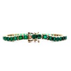 Armband - 14 karaat Geel goud - 10.43ct. tw. Smaragd, Nieuw