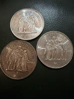 Frankrijk. 50 Francs 1974/1978 Hercule (lot of 3 silver