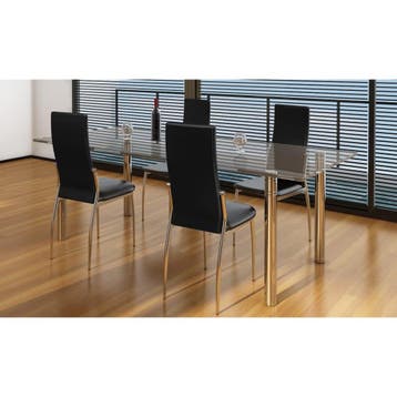 vidaXL Eetkamerstoelen 4 st kunstleer zwart, Huis en Inrichting, Stoelen, Verzenden, Nieuw