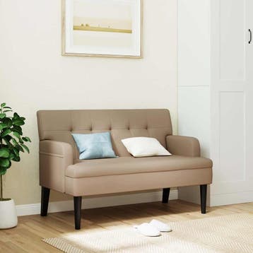 vidaXL Bankje met rugleuning 112x65,5x75 cm kunstleer, Verzenden