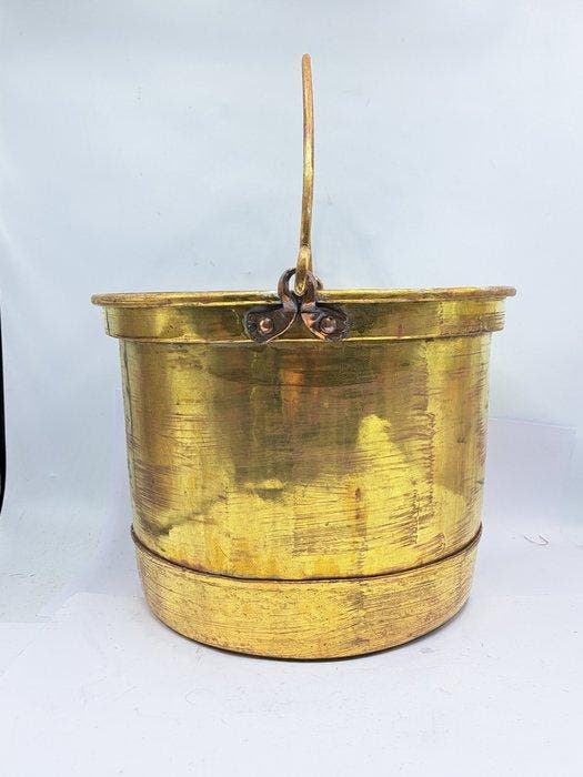 Openhaard accessoire - Houtbak - Koper, Messing - Aker, Antiquités & Art, Antiquités | Autres Antiquités