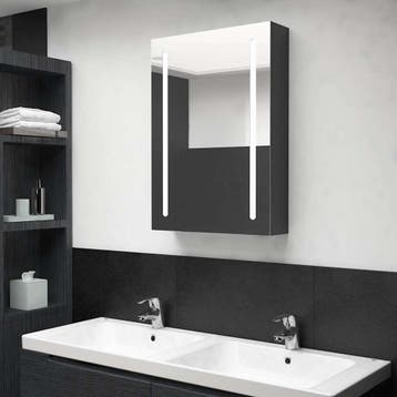 vidaXL Badkamerkast met spiegel en LED 50x13x70 cm glanzend, Verzenden, Nieuw