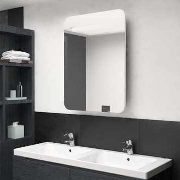 vidaXL Badkamerkast met spiegel en LED 60x11x80 cm glanzend, Verzenden, Nieuw