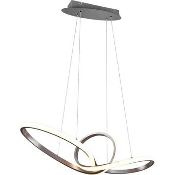 Dimbare LED Hanglamp 28W - Warm Wit 3000K - Mat Nikkel - Alu, Verzenden