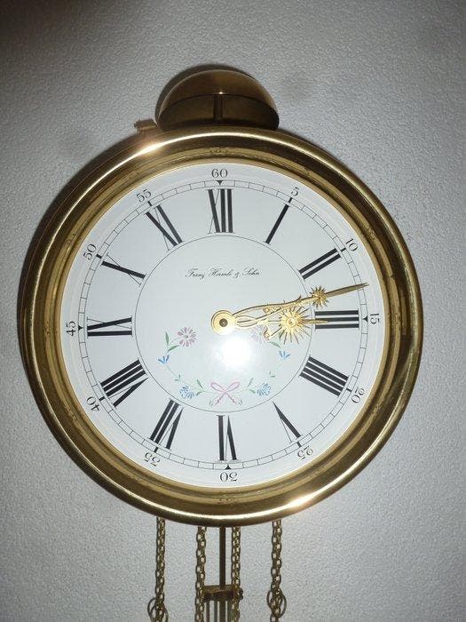 Pendule à balancier - Cuivre, Émail - 1970-1980, Antiek en Kunst, Antiek | Klokken