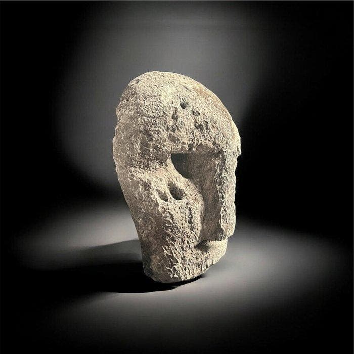 Masker - Fossielkoraalsteen - Atoni - West-Timor, Indonesië, Antiek en Kunst, Kunst | Niet-Westerse kunst