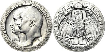 3 Mark 1910 Pruisen Wilhelm Ii 1888-1918, Verzenden, België