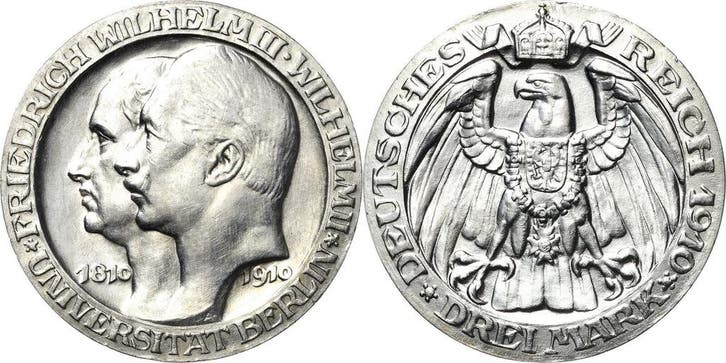 3 Mark 1910 Pruisen Wilhelm Ii 1888-1918, Timbres & Monnaies, Monnaies | Europe | Monnaies non-euro, Envoi